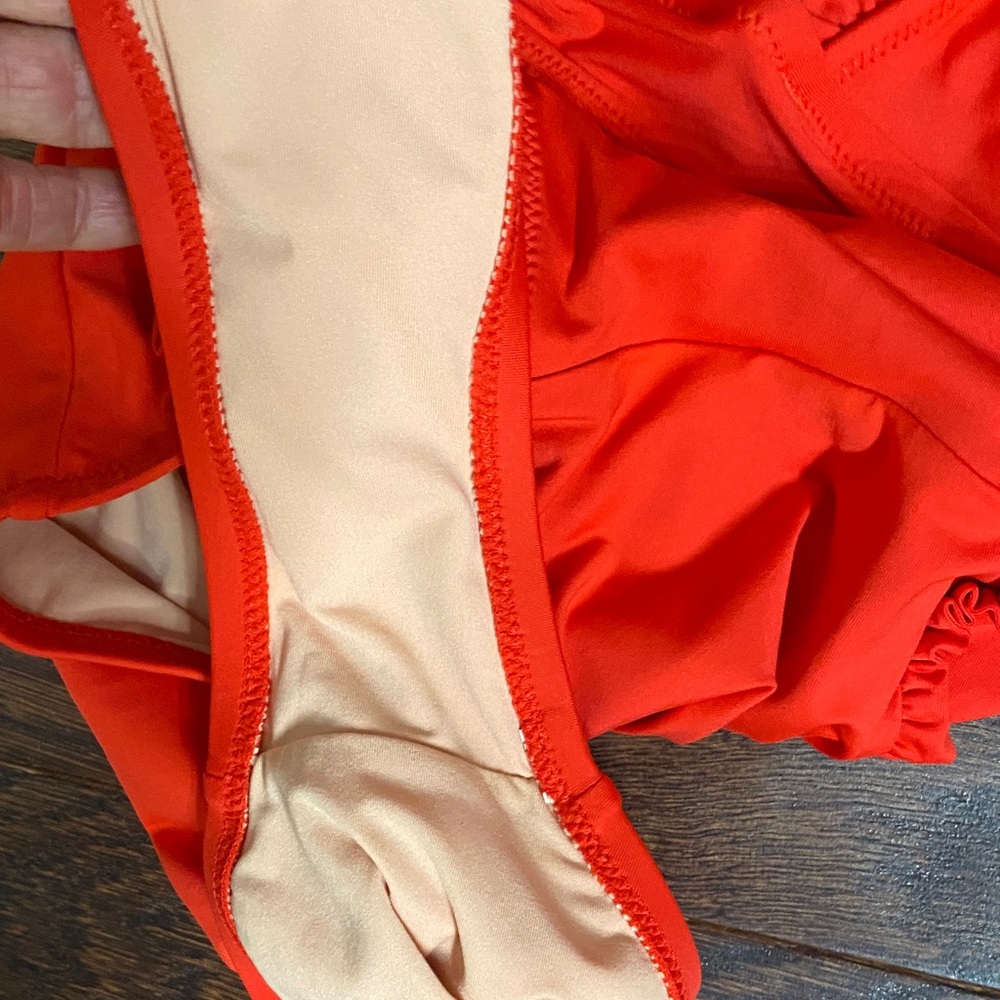J Crew Cherry 🍒 Red Ruffled Swimsuit - Picture 6 of 6